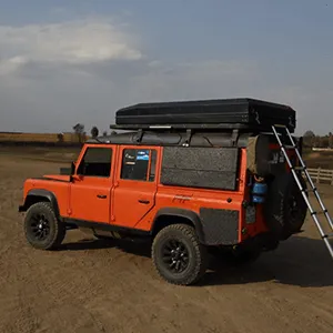 The bunduclam is a bundutec overlanding tent that folds down on top of your 4x4